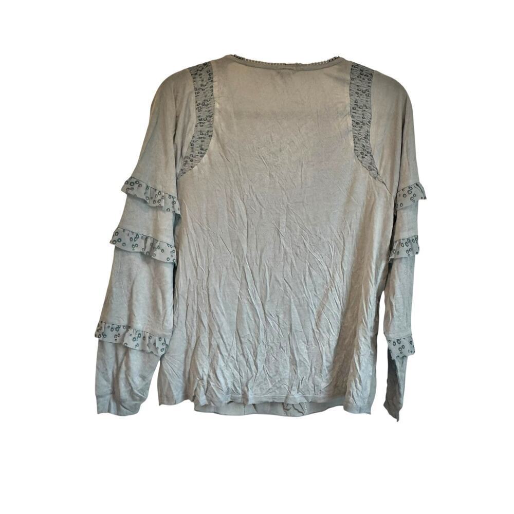 Anthropologie Tiny Embroidered Floral Ruffled Top Long Sleeves Size Small NWOT - Picture 8 of 13